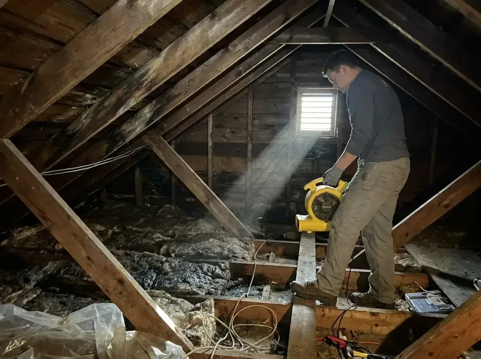 attic-water-damage-drying-proc-007 — frequently asked questions, Emergency Water Extraction & 24/7 Flood Response in Bellefo…